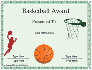 Basketball Certificate Template (7) - TEMPLATES EXAMPLE | TEMPLATES EXAMPLE