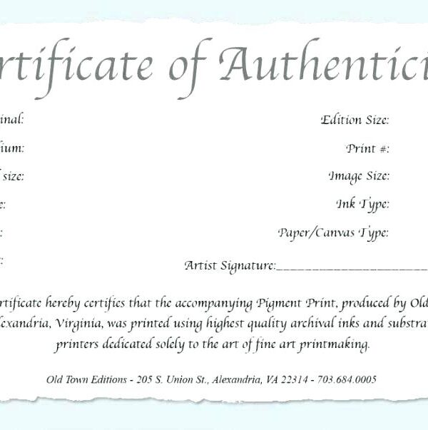 Certificate Of Authenticity Template (1) - TEMPLATES EXAMPLE ...