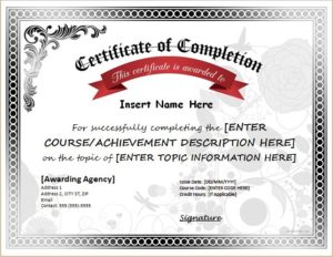 Certificate Of Completion Word Template (1) - TEMPLATES EXAMPLE ...