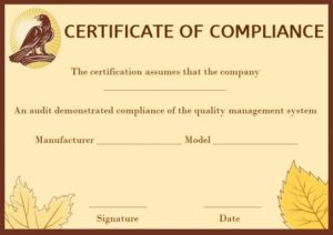 Certificate Of Compliance Template (2) - TEMPLATES EXAMPLE | TEMPLATES ...