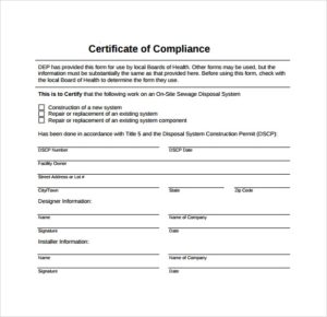 Certificate Of Compliance Template (7) - TEMPLATES EXAMPLE | TEMPLATES ...