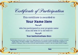 Certificate Of Participation Template Word (1) - TEMPLATES EXAMPLE ...