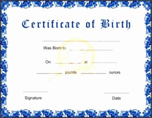 Printable Birth Certificate Template Wtema Luxury Fake Birth ...