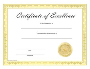 Free Certificate Of Excellence Template (8) - TEMPLATES EXAMPLE ...