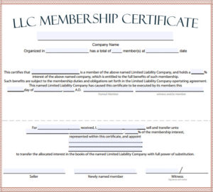 Llc Membership Certificate Template (1) - TEMPLATES EXAMPLE | TEMPLATES ...