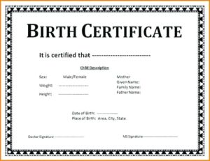 Official Birth Certificate Template (10) - TEMPLATES EXAMPLE ...