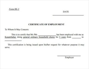 Template Of Certificate Of Employment (4) - TEMPLATES EXAMPLE ...