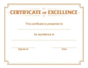 Certificate Of Excellence Template Free Download (5) - TEMPLATES ...