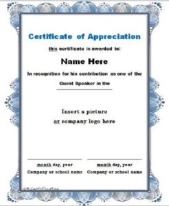 Formal Certificate Of Appreciation Template (1) - TEMPLATES EXAMPLE ...