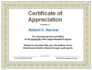 Formal Certificate Of Appreciation Template (3) - TEMPLATES EXAMPLE ...