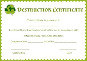 Hard Drive Destruction Certificate Template (7) - TEMPLATES EXAMPLE ...