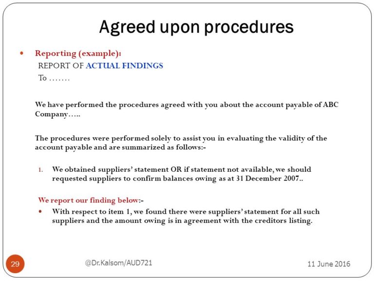 Agreed Upon Procedures Report Template (6) - TEMPLATES EXAMPLE ...