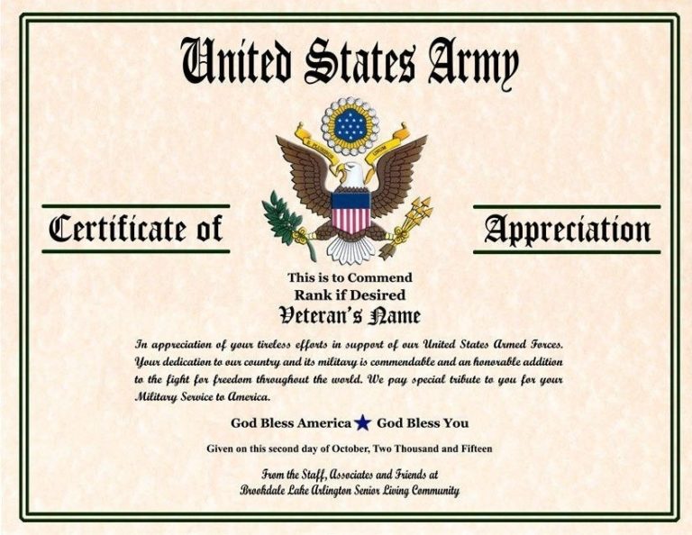 Army Certificate Of Achievement Template (9) - TEMPLATES EXAMPLE ...