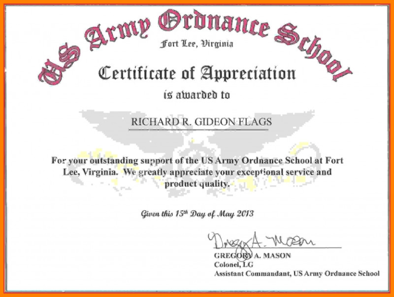 Certificate Of Achievement Army Template (1) TEMPLATES EXAMPLE