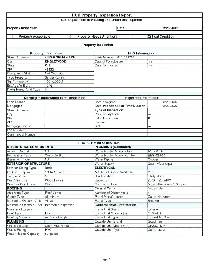 Commercial Property Inspection Report Template Templates Example My 