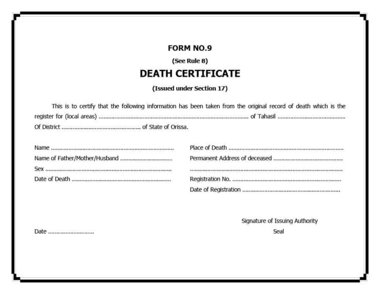 Fake Death Certificate Template (2) TEMPLATES EXAMPLE TEMPLATES EXAMPLE