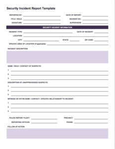 Incident Report Log Template (10) - TEMPLATES EXAMPLE | TEMPLATES EXAMPLE