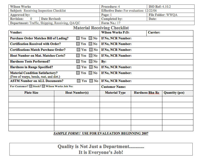 Machine Shop Inspection Report Template (5) - TEMPLATES EXAMPLE ...