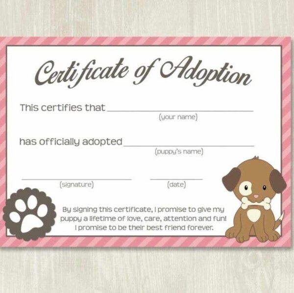 Pet Adoption Certificate Template (6) - TEMPLATES EXAMPLE | TEMPLATES ...