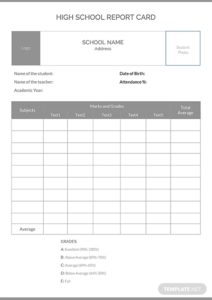 Report Card Format Template (9) - TEMPLATES EXAMPLE | TEMPLATES EXAMPLE