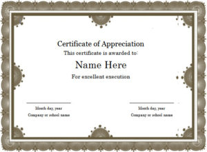 Template For Certificate Of Appreciation In Microsoft Word (5 ...