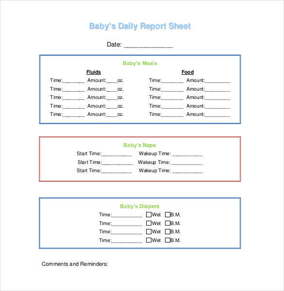 Daily Report Sheet Template 4 Templates Example Templates Example