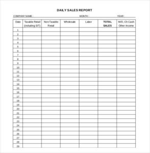 Daily Sales Report Template Excel Free (2) - TEMPLATES EXAMPLE ...