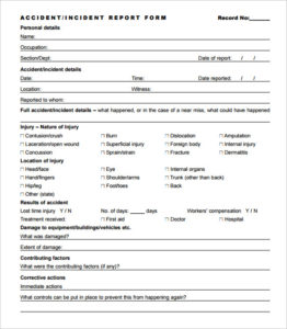 Incident Report Form Template Qld Templates Example Templates Example