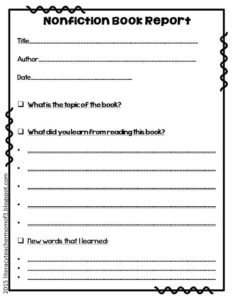 Nonfiction Book Report Template (1) - TEMPLATES EXAMPLE | TEMPLATES EXAMPLE