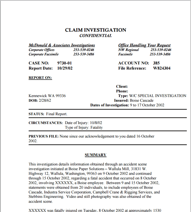 Private Investigator Surveillance Report Template (2) TEMPLATES