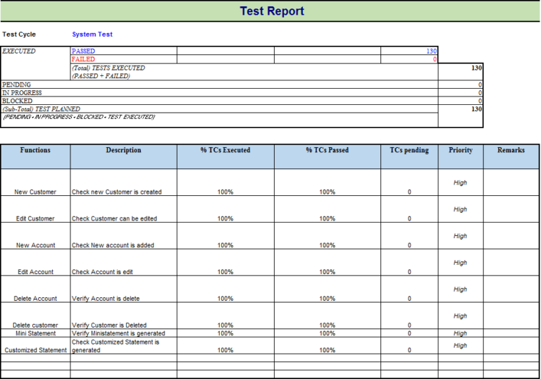 Testing Daily Status Report Template 4 Templates Example Templates Example 3427