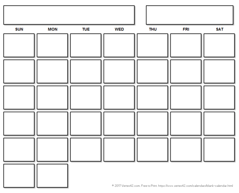 Blank Calender Template (5) TEMPLATES EXAMPLE TEMPLATES EXAMPLE
