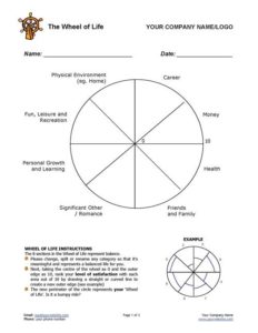 printable blank wheel of life pdf
