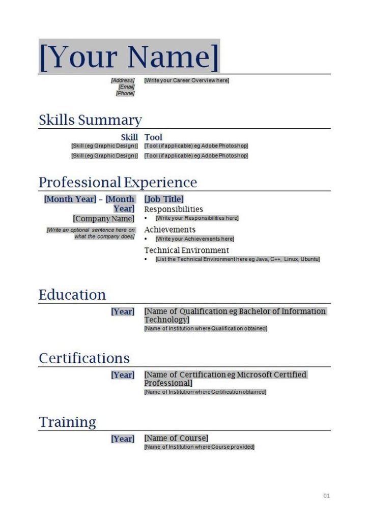 Free Blank Cv Template Download (2) - TEMPLATES EXAMPLE | TEMPLATES EXAMPLE