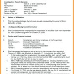 Investigation Report Template Doc