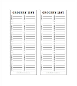 Blank Grocery Shopping List Template (9) - TEMPLATES EXAMPLE ...