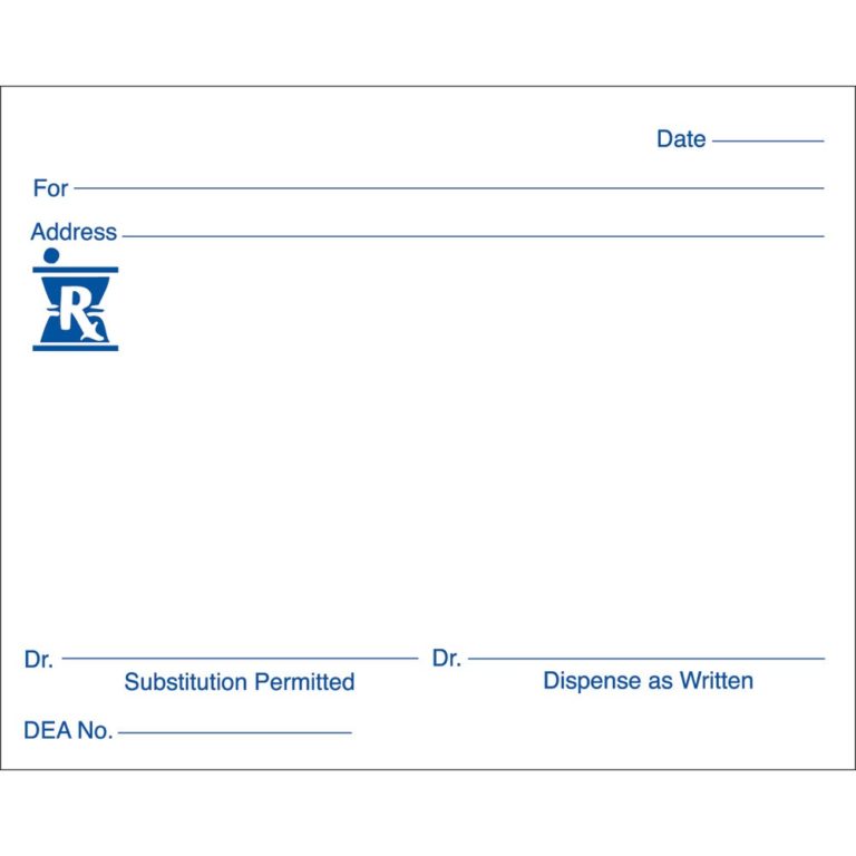 Blank Prescription Form Template (2) TEMPLATES EXAMPLE TEMPLATES