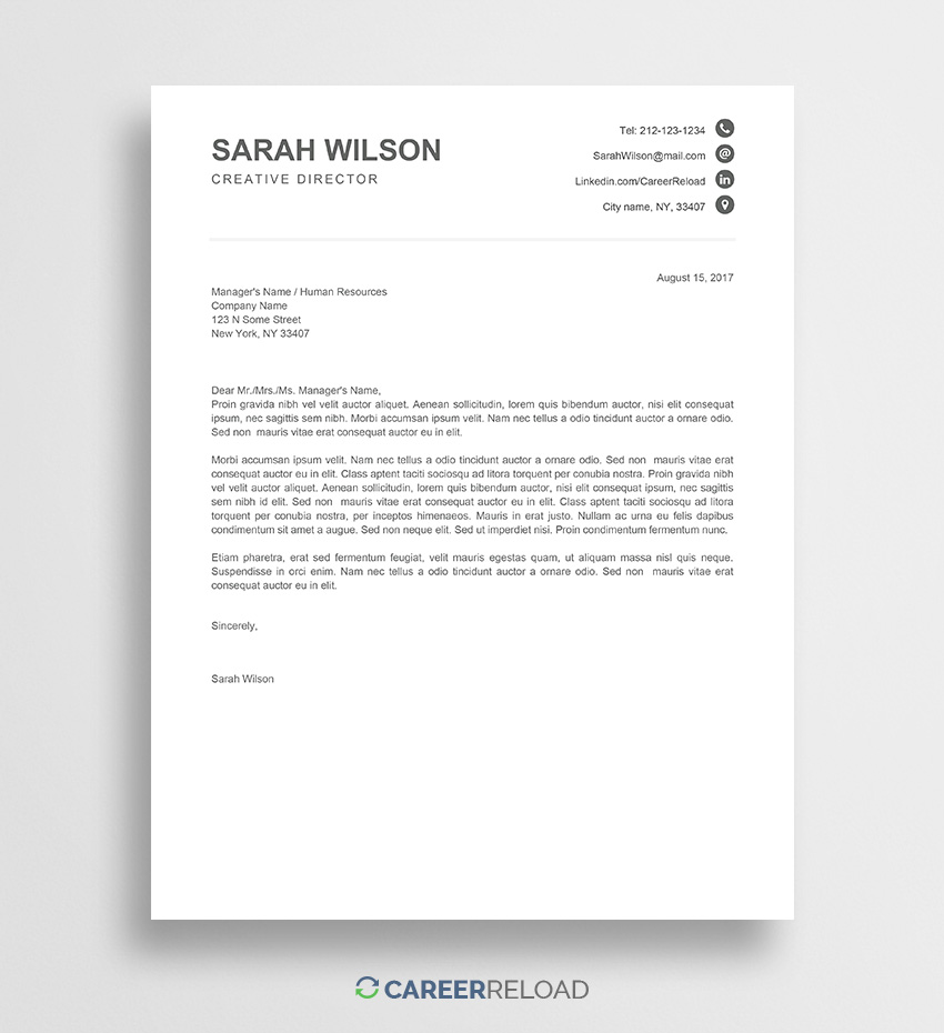 free cover letter to download