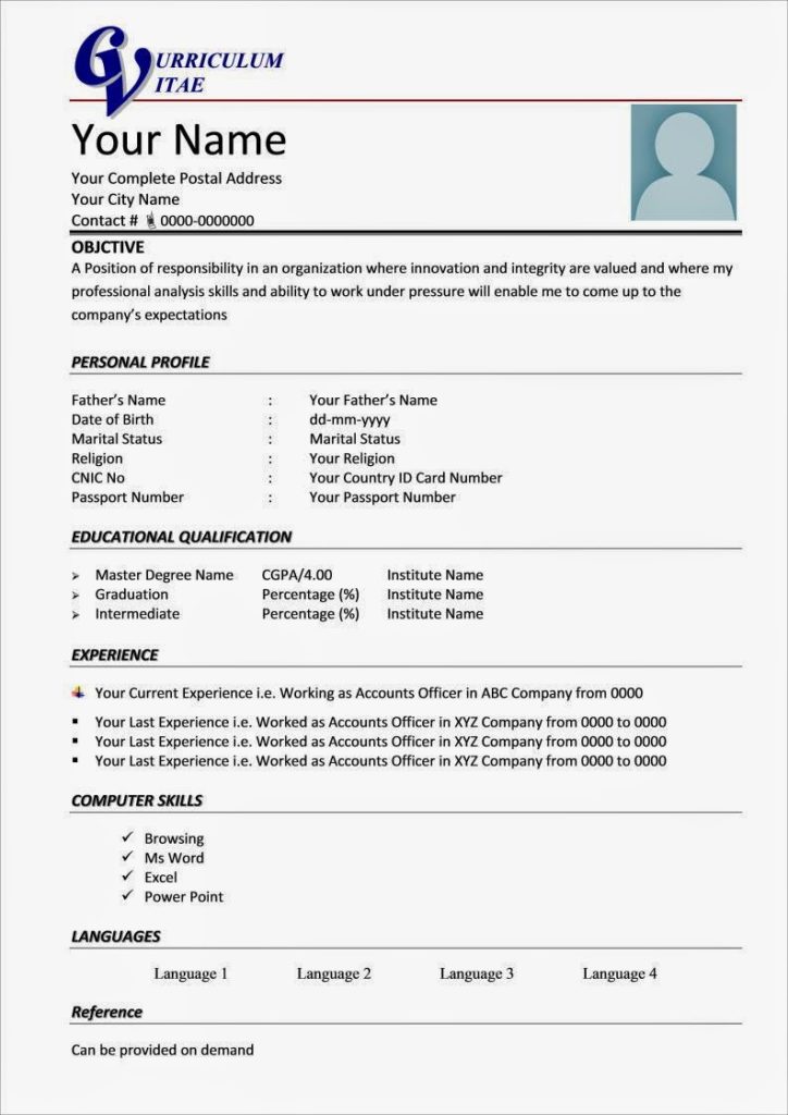 Cv Templates Accountants (1) - TEMPLATES EXAMPLE | TEMPLATES EXAMPLE