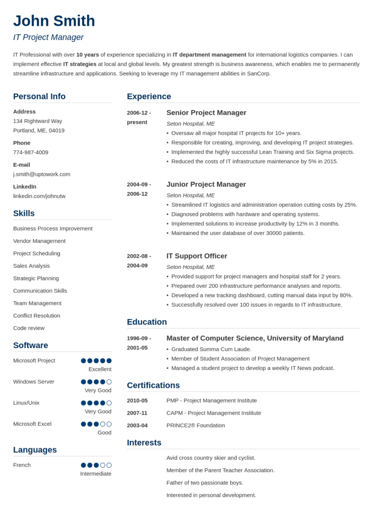 Cv Templates And Examples (2) - TEMPLATES EXAMPLE | TEMPLATES EXAMPLE