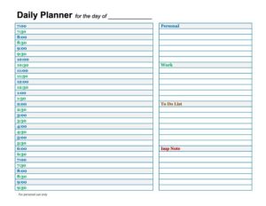 Printable Blank Daily Schedule Template (1) - TEMPLATES EXAMPLE ...