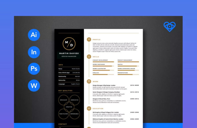 adobe illustrator student resume template free download