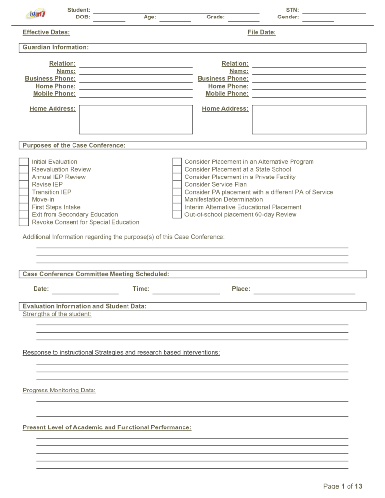Blank Iep Template (4) TEMPLATES EXAMPLE