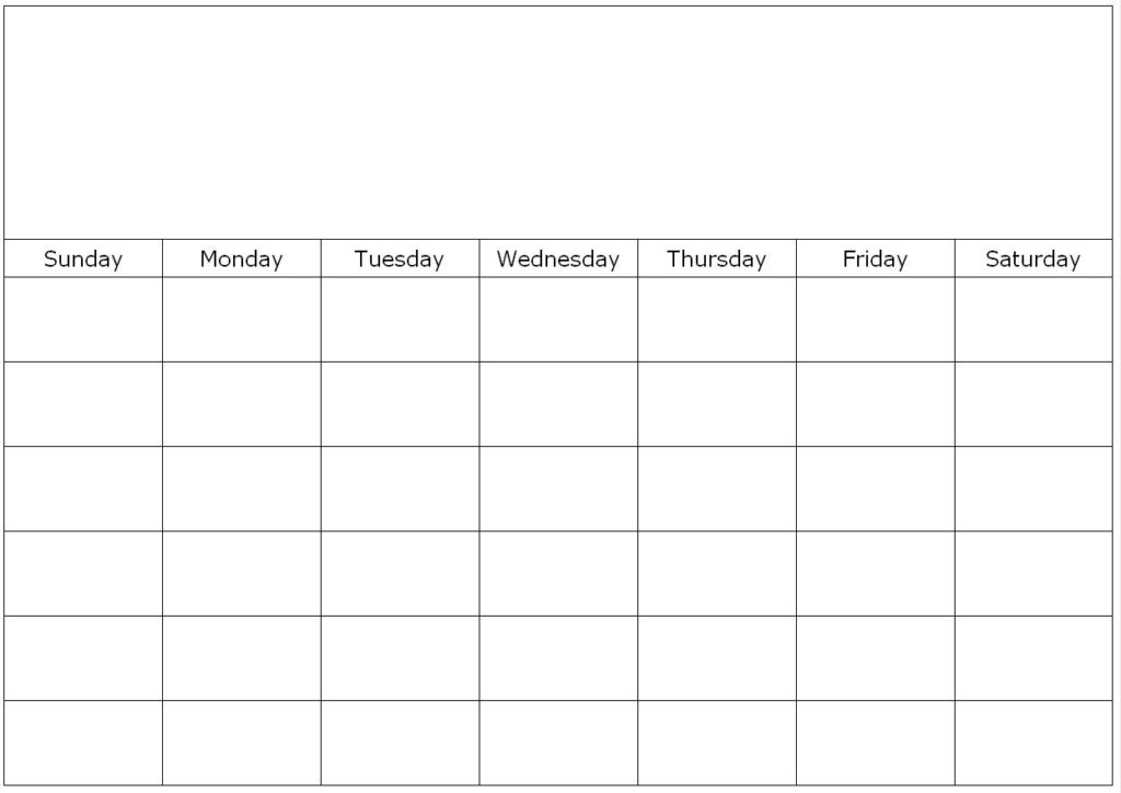Blank One Month Calendar Template (8) - TEMPLATES EXAMPLE | TEMPLATES ...
