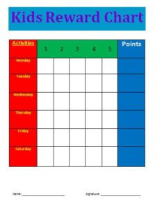 Blank Reward Chart Template (6) - TEMPLATES EXAMPLE | TEMPLATES EXAMPLE