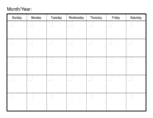 Month At A Glance Blank Calendar Template (8) - Templates Example 