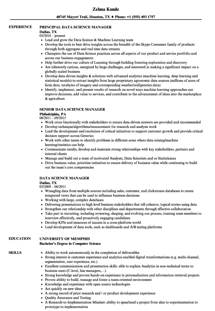 Resume Template Data Science (5) - TEMPLATES EXAMPLE | TEMPLATES EXAMPLE