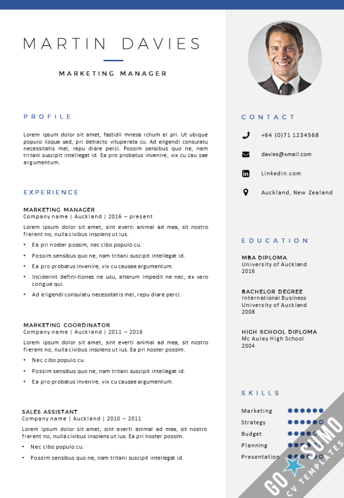 buy a resume template