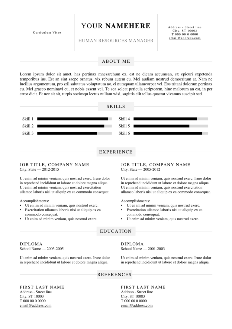 Resume Templates Docx (2) - TEMPLATES EXAMPLE | TEMPLATES EXAMPLE