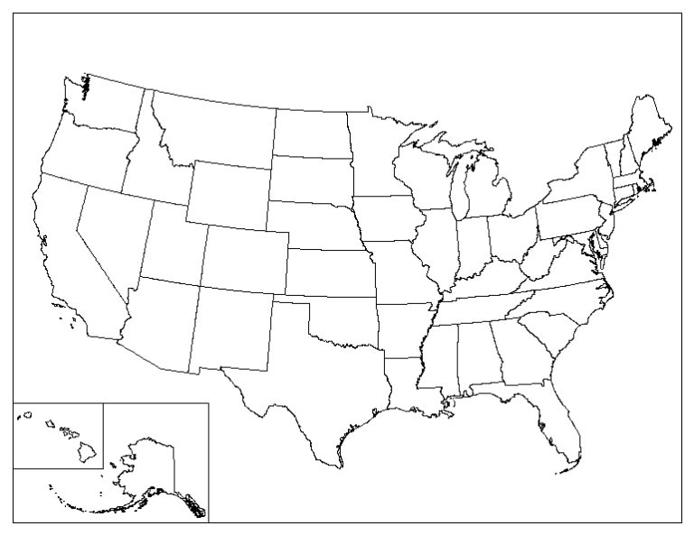 United States Map Template Blank (4) - TEMPLATES EXAMPLE | TEMPLATES ...